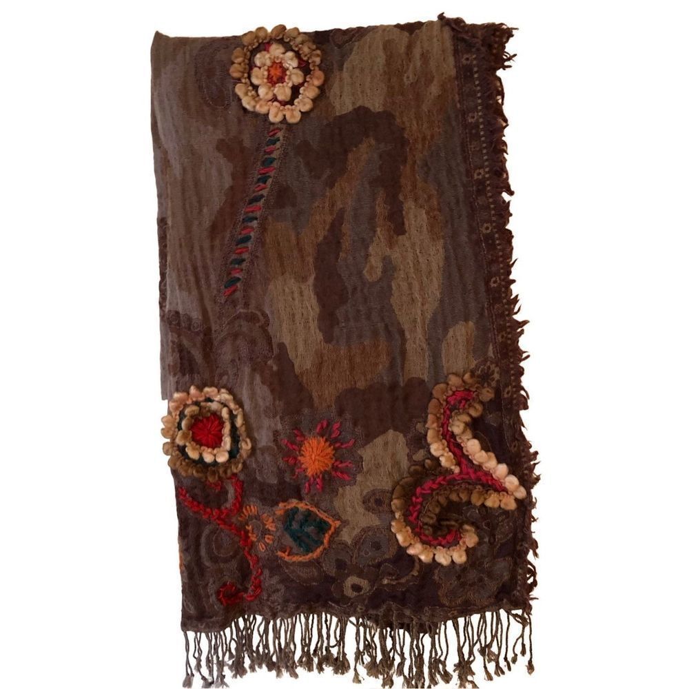 Woman’s World Crewel Embroidered Wrap